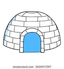 igloo illustration hand drawn islated vector