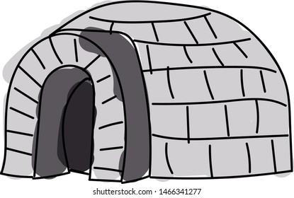 Igloo, illustration, vector on white background.