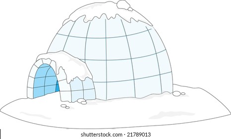 igloo illustration of a white background