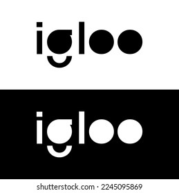 letras de iglú logotipo negro y blanco