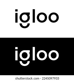 letras de iglú logotipo tipo plantilla en blanco y negro