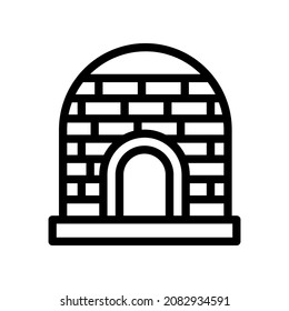 igloo line icon illustration vector graphic