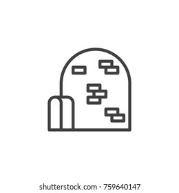 Igloo line icon, outline vector sign, linear style pictogram isolated on white. Arctic ice house symbol, logo illustration. Editable stroke