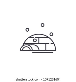 Igloo linear icon concept. Igloo line vector sign, symbol, illustration.