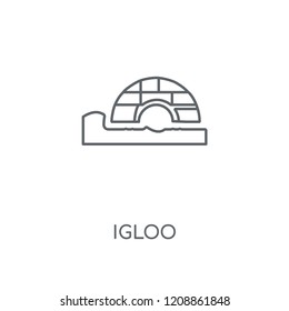 Igloo linear icon. Igloo concept stroke symbol design. Thin graphic elements vector illustration, outline pattern on a white background, eps 10.