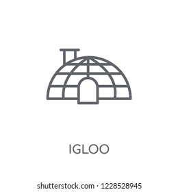 Igloo linear icon. Modern outline Igloo logo concept on white background from Winter collection. Suitable for use on web apps, mobile apps and print media.