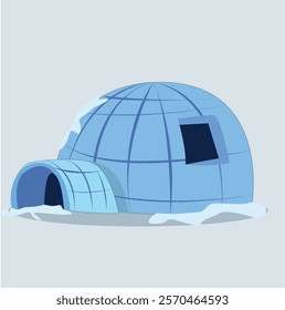 Igloo in the north.Igloo, icy cold house,