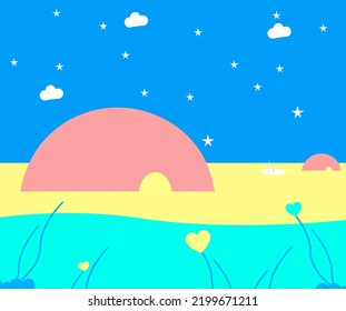 igloo paper art style with blue sky background vector illustration