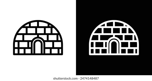 Igloo shelter icon set. Igloo house vector symbol.