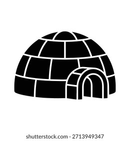 Igloo silhouette arctic shelter vector