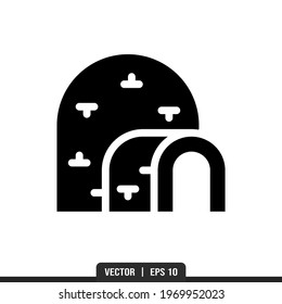 Igloo silhouette icon vector, illustration logo template in trendy style. Suitable for many purposes.