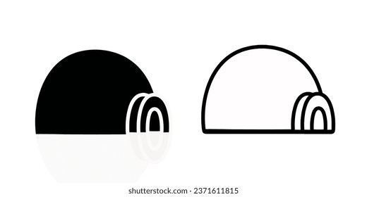 Igloo simple icon isolated on white background. Snow home vector.