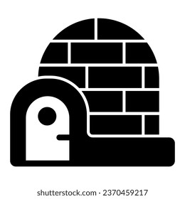 Igloo solid icon, Winter season concept, house made of snow and ice sign on white background, icy igloo icon in glyph style for mobile concept and web design. Vector graphics
