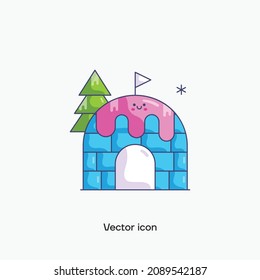 Igloo vector icon illustration. Premium quality.