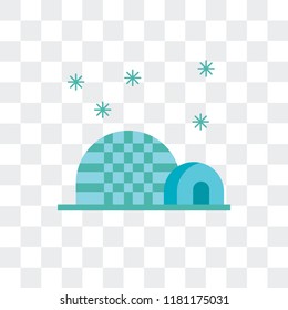 Igloo vector icon isolated on transparent background, Igloo logo concept