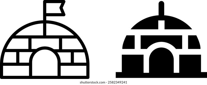  Igloo Vector Icon Set – Arctic and Winter Shelter Designs