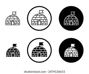 Igloo vector icon set. igloo house shelter vector icon suitable for apps and websites UI designs.