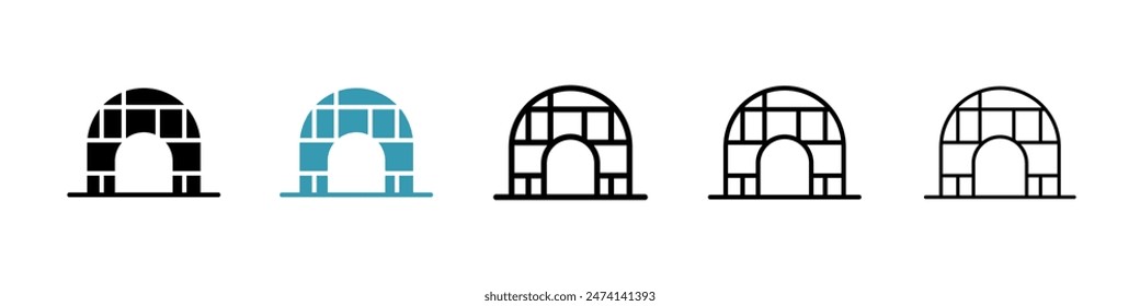 Igloo vector icon set. igloo house shelter vector icon for UI designs.