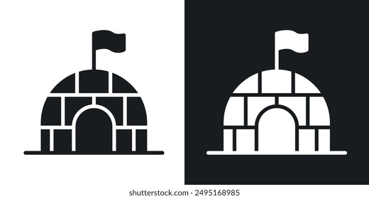 Igloo vector icon set in solid style.