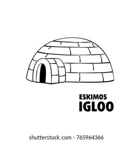 Igloo. Vector illustration of house of eskimoses.