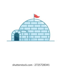 Igloo ilustração vetor, ícone iglu, iglu clip art, bonito iglu desenho animado, imagem vetorial plana, isolado no fundo branco 