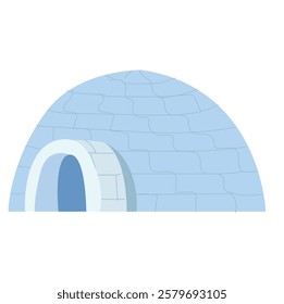 Igloo vector. Igloo on icy ground 