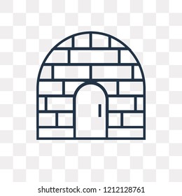 Igloo vector outline icon isolated on transparent background, high quality linear Igloo transparency concept can be used web and mobile