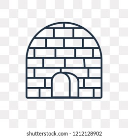 Igloo vector outline icon isolated on transparent background, high quality linear Igloo transparency concept can be used web and mobile