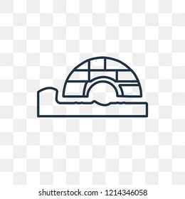Igloo vector outline icon isolated on transparent background, high quality linear Igloo transparency concept can be used web and mobile