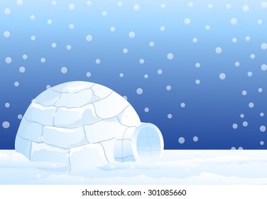 Igloo and winter landscape