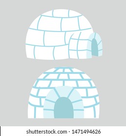 Igloos ice house in flat design vector