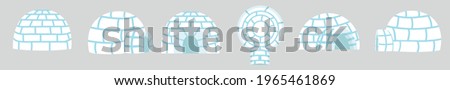 Igloos ice house in flat design set eps10