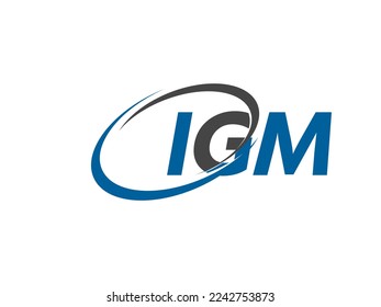 Letra IGM diseño creativo y elegante del logotipo de swoosh