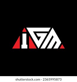 IGM triangle letter logo design with triangle shape. IGM triangle logo design monogram. IGM triangle vector logo template with red color. IGM triangular logo Simple, Elegant, and Luxurious design.