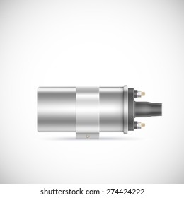 Ignite coil car part.  Vector illustration isolated on white background
