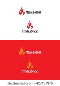 ignite fire logo, red and yellow flame icons