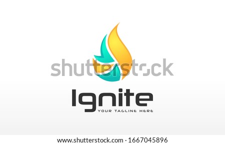 Ignite Flame Flare Oil Gas Logo Icon Design Vector Illustrator.