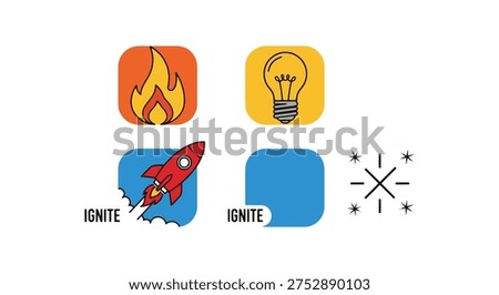 Ignite Icon Line art vector creative geometric abstract color illustration