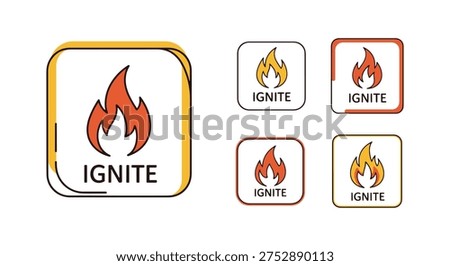 Ignite Icon Line art vector dynamic creative abstract illustration