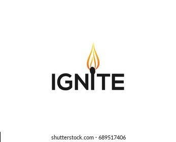 Ignite Letter Logo With Flame Of Fire