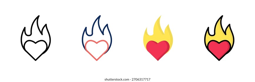 Ignite Passion icon set multiple style collection