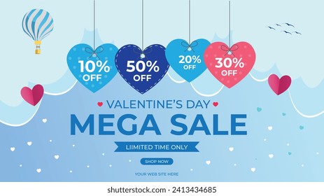 Ignite passion with our Valentine's Day mega sale banner! Express love through captivating designs. Boost sales with this eye-catching template! 💖 #ValentinesSale #GraphicDesign #ShopNow