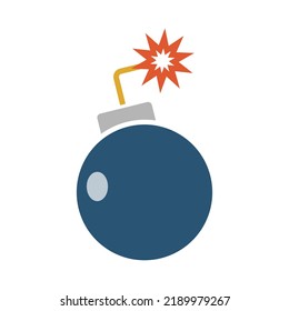 Ignited bomb icon. Dangerous explosives. Vector.