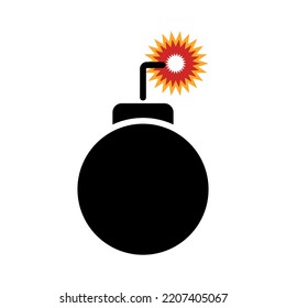 Ignited bomb icon. Explosives icon. Vector.