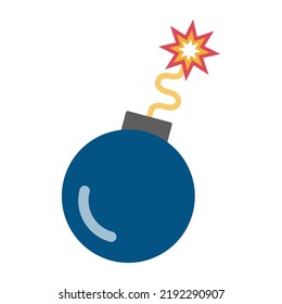 Ignited bomb. A bomb just before detonation. Vector.