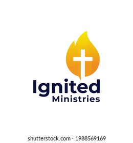 Ignited Ministries Church Symbol Logo Stock Vector (Royalty Free ...