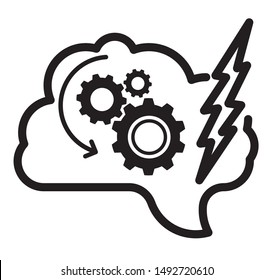 Igniting the Brain Working Process - Icon as EPS 10 File