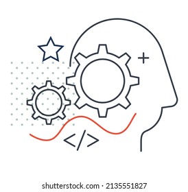 Igniting the Brain Working Process - Icon as EPS 10 File