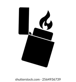 Igniting lighter silhouette icon. Vector.