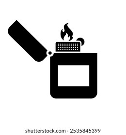 Igniting oil lighter silhouette. Vector.